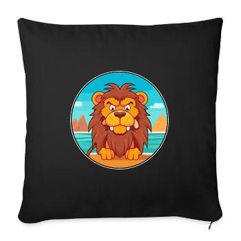 Manticore Aquarelle Dessin Animé Kawaii Clipart Animal - Housse de coussin décorative 45 x 45 cm - noir - Devant