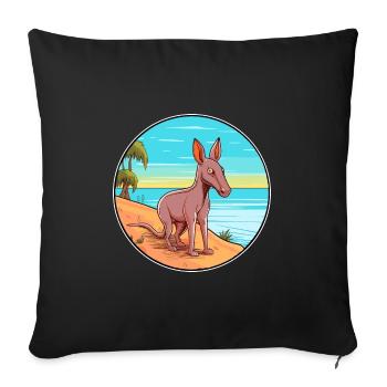 Aardvark Watercolor Cartoon Kawaii Clipart Animal - Sofa pillowcase 17,3'' x 17,3'' (45 x 45 cm) - black - Front