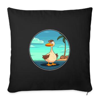 Duck Watercolor Cartoon Kawaii Clipart Animal - Sofa pillowcase 17,3'' x 17,3'' (45 x 45 cm) - black - Front