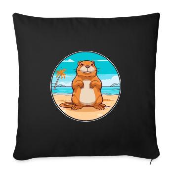 Gopher Aquarell Cartoon Kawaii Clipart Tier - Sofakissenbezug 45 x 45 cm - Schwarz - Vorne