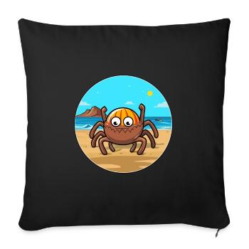 araignée aquarelle dessin animé Kawaii Clipart Animal - Housse de coussin décorative 45 x 45 cm - noir - Devant