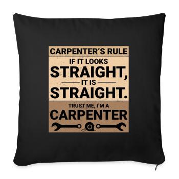 Carpenter Woodworker Woodcutter Carpentry Funny - Sofa pillowcase 17,3'' x 17,3'' (45 x 45 cm) - black - Front