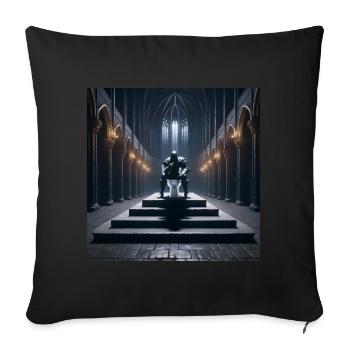 Fart Souls - Hollow Knight on Porcelain Throne #06 - Sofa pillowcase 17,3'' x 17,3'' (45 x 45 cm) - black - Front