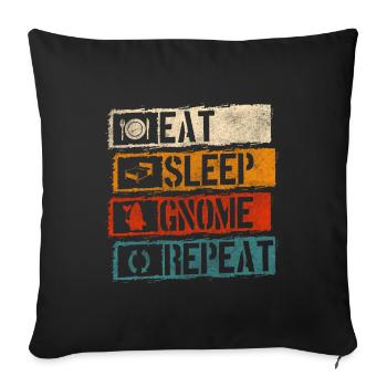 Gnome Garden Gnome Pointed Hat - Sofa pillowcase 17,3'' x 17,3'' (45 x 45 cm) - black - Front