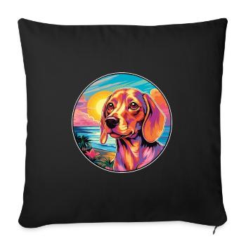 Alpine Dachsbracke Dog Breed Colorful Cartoon Wate - Sofa pillowcase 17,3'' x 17,3'' (45 x 45 cm) - black - Front