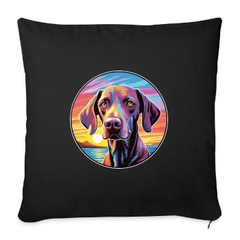 Ariege Pointer Hund Rasse Bunte Karikatur Watercol - Sofakissenbezug 45 x 45 cm - Schwarz - Vorne