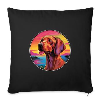 Bavarian Mountain Hound Dog Breed Colorful Cartoon - Sofa pillowcase 17,3'' x 17,3'' (45 x 45 cm) - black - Front