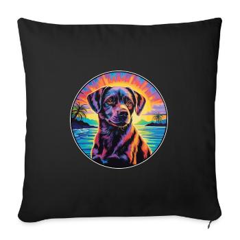 Berger De Beauce Dog Breed Colorful Cartoon Waterc - Sofa pillowcase 17,3'' x 17,3'' (45 x 45 cm) - black - Front