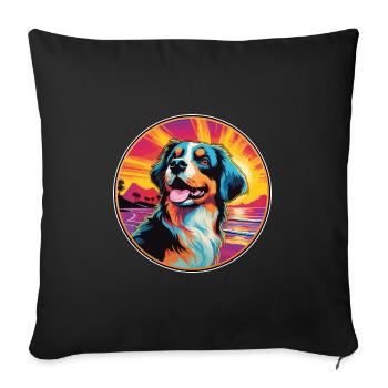 Berner Laufhund Dog Breed Colorful Cartoon Waterco - Sofa pillowcase 17,3'' x 17,3'' (45 x 45 cm) - black - Front