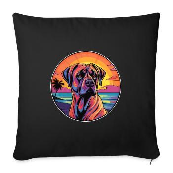 Boerboel Dog Breed Colorful Cartoon Watercolor - Sofa pillowcase 17,3'' x 17,3'' (45 x 45 cm) - black - Front