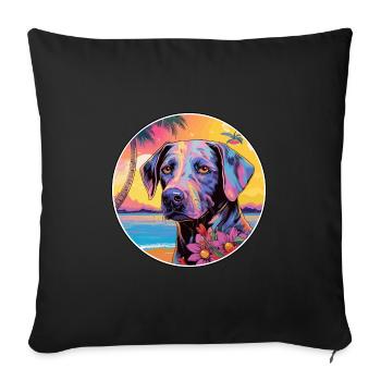 Cao da Serra de Aires Hunderasse Bunte Karikatur W - Sofakissenbezug 45 x 45 cm - Schwarz - Vorne