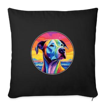 Bully Kutta Dog Breed Colorful Cartoon Watercolor - Sofa pillowcase 17,3'' x 17,3'' (45 x 45 cm) - black - Front