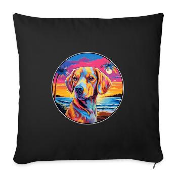 Chien Francais Dog Breed Colorful Cartoon Watercol - Sofa pillowcase 17,3'' x 17,3'' (45 x 45 cm) - black - Front