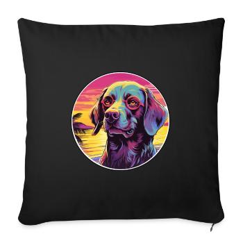 Cierny Sery Dog Breed Colorful Cartoon Watercolor - Sofa pillowcase 17,3'' x 17,3'' (45 x 45 cm) - black - Front