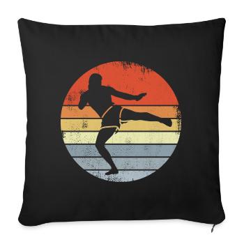 Vintage Kickboxer Sketch - Sofa pillowcase 17,3'' x 17,3'' (45 x 45 cm) - black - Front