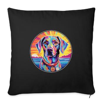 Gascon Saintongeois Race De Chien Coloré Cartoon Wat - Housse de coussin décorative 45 x 45 cm - noir - Devant