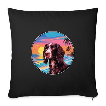 German Longhaired Pointer Dog Breed Colorful Carto - Sofa pillowcase 17,3'' x 17,3'' (45 x 45 cm) - black - Front