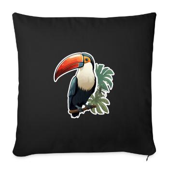 Toucan Exotic Bird - Sofa pillowcase 17,3'' x 17,3'' (45 x 45 cm) - black - Front