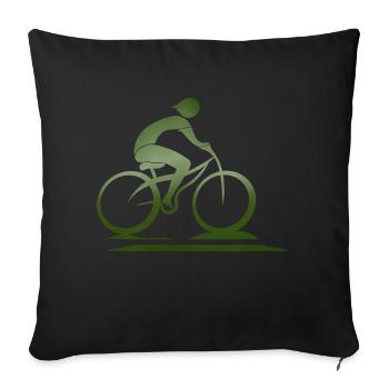 Cycliste - Housse de coussin décorative 45 x 45 cm - noir - Devant