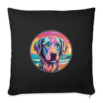 Sapsali Dog Breed Colorful Cartoon Watercolor - Sofa pillowcase 17,3'' x 17,3'' (45 x 45 cm) - black - Front