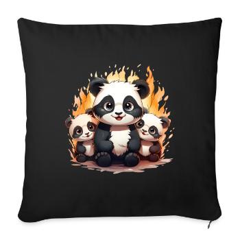 Baby panda squad - Sofa pillowcase 17,3'' x 17,3'' (45 x 45 cm) - black - Front