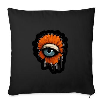 Eye: Orange Flower - Sofa pillowcase 17,3'' x 17,3'' (45 x 45 cm) - black - Front