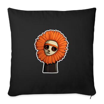 Eye: Orange Flower - Sofa pillowcase 17,3'' x 17,3'' (45 x 45 cm) - black - Front