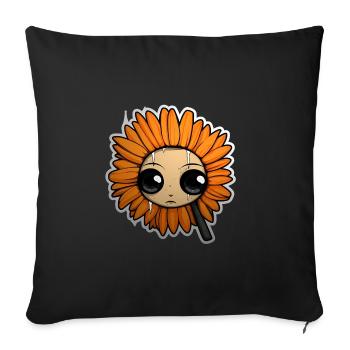 Eye: Orange Flower - Sofa pillowcase 17,3'' x 17,3'' (45 x 45 cm) - black - Front