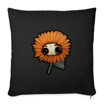 Eye: Orange Flower - Sofa pillowcase 17,3'' x 17,3'' (45 x 45 cm) - black - Front
