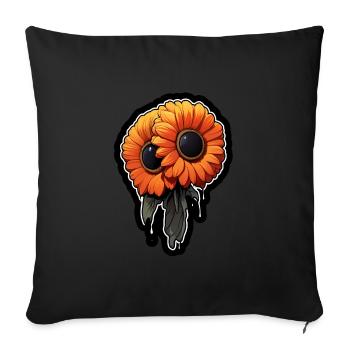 Eye: Orange Flower - Sofa pillowcase 17,3'' x 17,3'' (45 x 45 cm) - black - Front