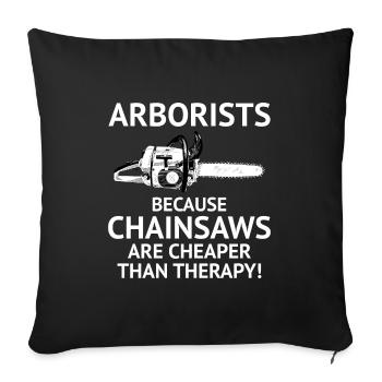 Arborist Tree Climber Climbing Trimmer Chainsaw - Sofa pillowcase 17,3'' x 17,3'' (45 x 45 cm) - black - Front