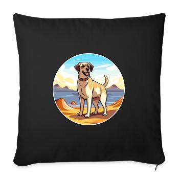 Anatolian Shepherd Dog Breed Cartoon Kawaii Dog - Sofa pillowcase 17,3'' x 17,3'' (45 x 45 cm) - black - Front