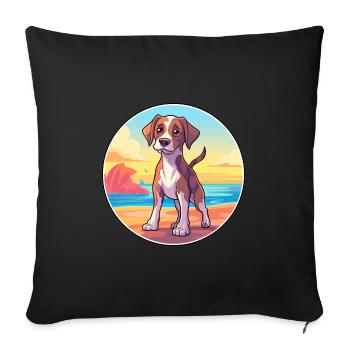 Arménien Gampr Chien Race Dessin animé Kawaii Clipart - Housse de coussin décorative 45 x 45 cm - noir - Devant