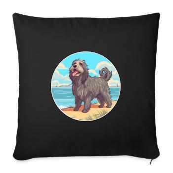 Bergamasco Shepherd Dog Breed Cartoon Kawaii Dog - Sofa pillowcase 17,3'' x 17,3'' (45 x 45 cm) - black - Front
