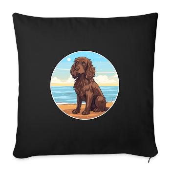 Boykin Épagneul chien race Cartoon Kawaii Clipart - Housse de coussin décorative 45 x 45 cm - noir - Devant