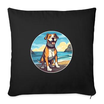 Bully Kutta Dog Breed Cartoon Kawaii Clipart Dog - Sofa pillowcase 17,3'' x 17,3'' (45 x 45 cm) - black - Front
