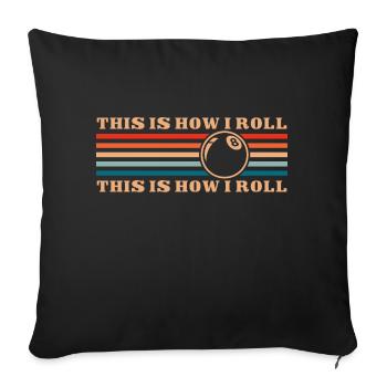 Billard Pub 8-Ball - Housse de coussin décorative 45 x 45 cm - noir - Devant
