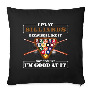 Billiard Kneipe Gewinn - Sofakissenbezug 45 x 45 cm - Schwarz - Vorne
