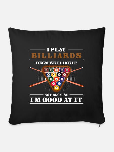 Billiard Kneipe Gewinn - Sofakissenbezug 45 x 45 cm - Schwarz