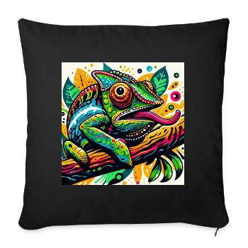 Chamäleon - Sofakissenbezug 45 x 45 cm - Schwarz - Vorne