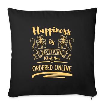 Acheter Acheter Shopaholik - Housse de coussin décorative 45 x 45 cm - noir - Devant