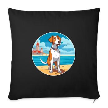 Grand Anglo Francais Dog Breed Cartoon Kawaii Dog - Sofa pillowcase 17,3'' x 17,3'' (45 x 45 cm) - black - Front