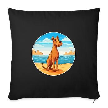 Irish Terrier Dog Breed Cartoon Kawaii Clipart Dog - Sofa pillowcase 17,3'' x 17,3'' (45 x 45 cm) - black - Front
