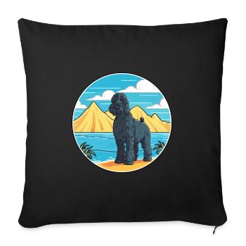 Kerry Blue Terrier Dog Breed Cartoon Kawaii Dog - Sofa pillowcase 17,3'' x 17,3'' (45 x 45 cm) - black - Front