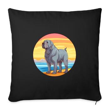 Neapolitan Mastiff Dog Breed Cartoon Kawaii Dog - Sofa pillowcase 17,3'' x 17,3'' (45 x 45 cm) - black - Front