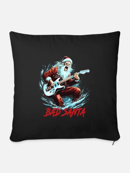 BAD SANTA - Sofakissenbezug 45 x 45 cm - Schwarz