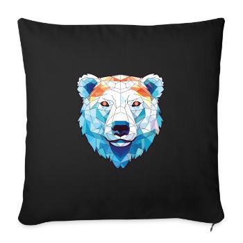 Polar Bear Colorful Watercolor Animal Illustration - Sofa pillowcase 17,3'' x 17,3'' (45 x 45 cm) - black - Front