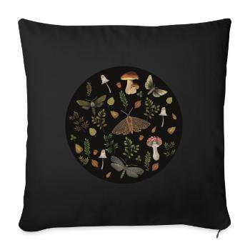 Waldpilze - Sofakissenbezug 45 x 45 cm - Schwarz - Vorne