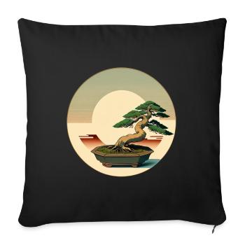 Elegant Bonsai - Sofa pillowcase 17,3'' x 17,3'' (45 x 45 cm) - black - Front