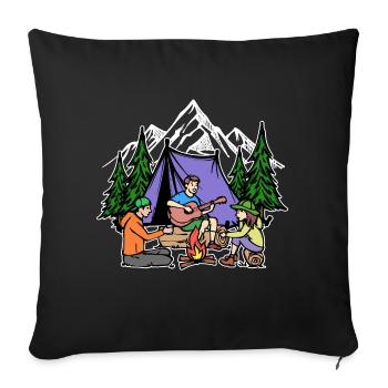 Camping Nature Campsite Camping Chilling Mountains - Sofa pillowcase 17,3'' x 17,3'' (45 x 45 cm) - black - Front